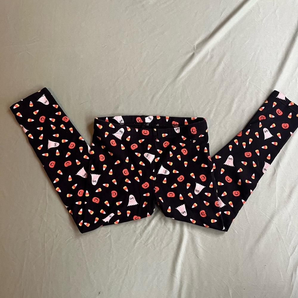 The Children's Place Black and Orange Leggings Stylish Stretchy Bottoms